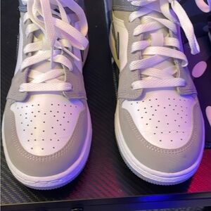 Jordan Kids' White and Gray Sneakers